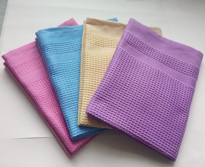 China Runtu 60X40Cm QUICK DRY Micro Fiber Cleaning Cloths Set White Weave Germany Polyester Waffle Terry Kitchen Towels 42X68Cm for sale