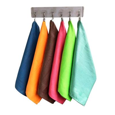 China Runtu Custom 60X40Cm Tea Towel Microfiber QUICK DRY Cleaning Cloths Set 42X68Cm Absorbent Dutch Waffle Kitchen Towel for sale