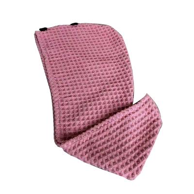 China Microfiber Waffle Hair Towel Wrap QUICK DRY Turban With Bottom Quick Dry Hair Towel For Women for sale