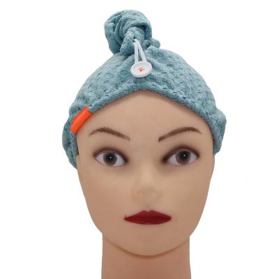 China 2021 QUICK DRY Stunning Waffle Dry Hair Wrap Turban Microfiber Hair Wrap Customized Hot Sale Customized Dry Towel for sale