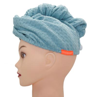 China Runtu QUICK DRY Factory Wholesale Microfiber Waffle Hair Towel Wrap Thick Quick Drying Turban for sale