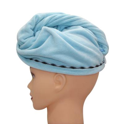 China QUICK DRY Super Absorbent Microfiber Spa Hair Wrap Towel With Button for sale