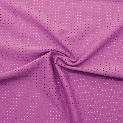 China Breathable Wicking 40d Durable Nylon Spandex Stretch Knit Mesh Eyelet Fabric For Yoga Clothes for sale