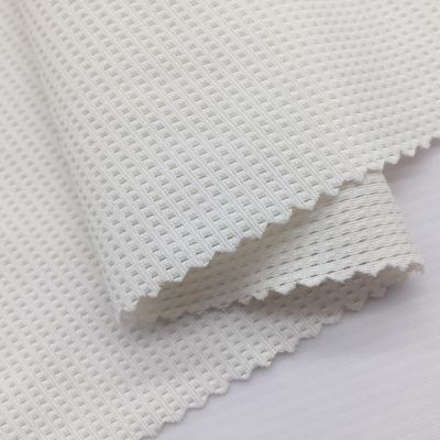 China Quick Dry Breathable High Quality White Printed Polyester Mesh Stretch Fabric Elastic Stretch For Tank Top Bib Cycling Shorts for sale