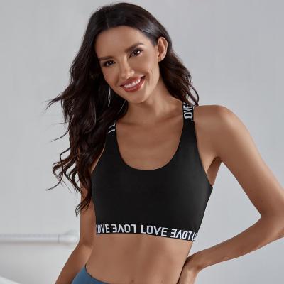 China Lulu Logo Breathable Custom Bra Top Yoga Support Women Gym Sports Bra Top Fitness Crop Gym Yoga Top for sale