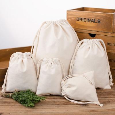 China Eco-friendly Best Seller Eco-Friendly Unbleached Cotton Linen Gift Drawstring Bag Cotton Storage Bag Muslin Packaging Bag for sale