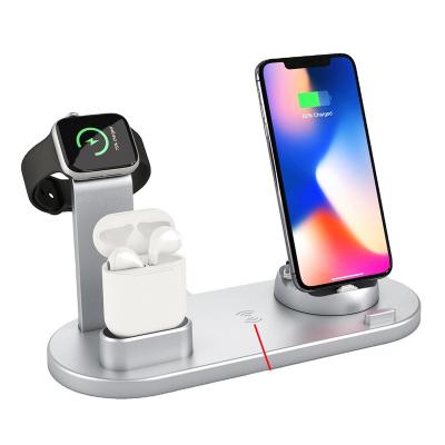 China Portable Mobile Phone Factory Price J970 Radio Fast Charging Station Multifunctional Dock 6 in 1 for Earphone Phone Smart Watch Charging s for sale