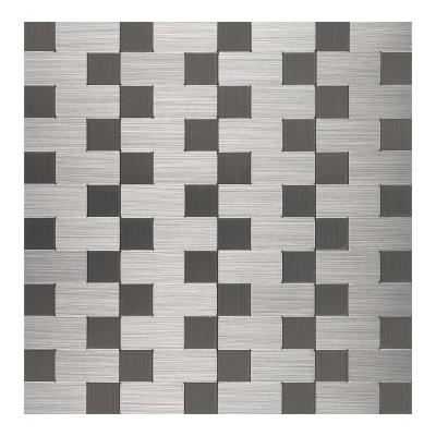 China Self Adhesive Parquet Bathroom Kitchen Backsplash Peel and Stick Aluminum Mosaic Tile for sale