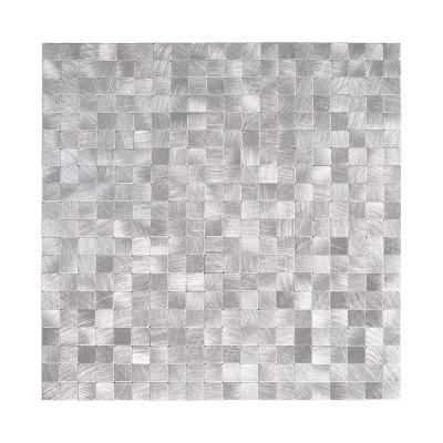 China 10-Piece Parquet Brushed Silver Peel and Stick Aluminum Mosaic for sale