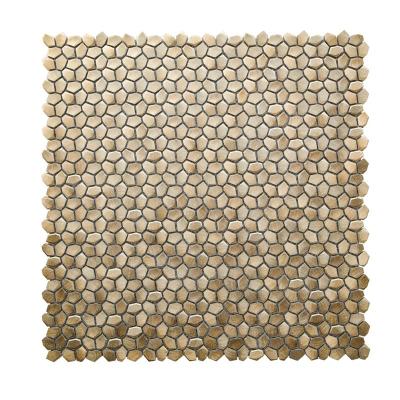 China Parquet Gold Sheet Aluminum Mosaic Slab for sale