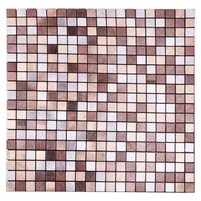 China Parquet Peel and Stick Self Adhesive Copper Mosaic Tiles for sale