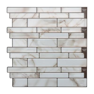 China 12 Inch Self Adhesive Backsplash Underground 3D Brick Vinyl Flooring Wall Tiles for sale