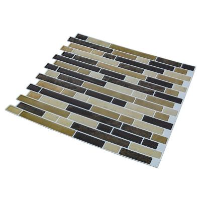 China Waterproof Parquet 3D Wall Tile Vinyl Backsplash Waterproof Self Adhesive Stickers For Bathroom for sale