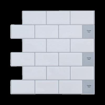 China 3D Parquet Vinyl Backsplash Sticker Skin and Stick Wall Tile for Kitchen/Bathroom for sale