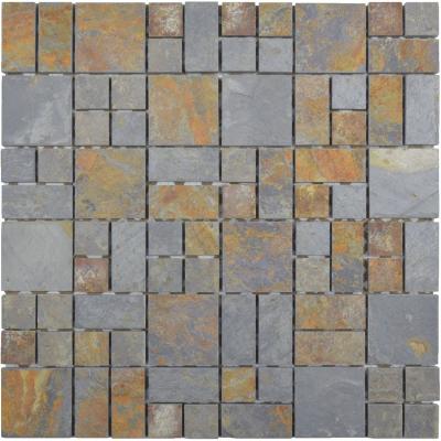 China Parquet China Natural Rusty Cultured Stone Slate Flooring Wall Slab Mosaic for sale