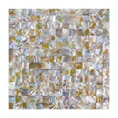 China Parquet Peel And Stick Slab Backsplash Shell Pearl Mosaic Slab for sale