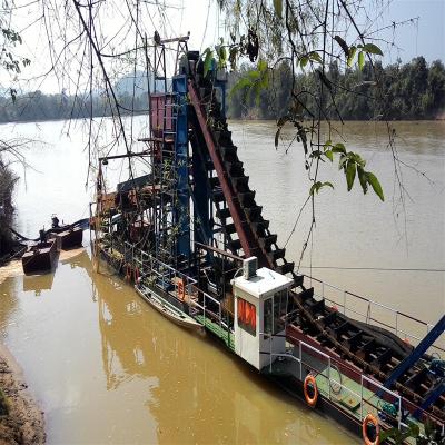 China River Diamond Bucket Chain Gold Mining Dredger with 124-200 Piece Chain Quantity for sale