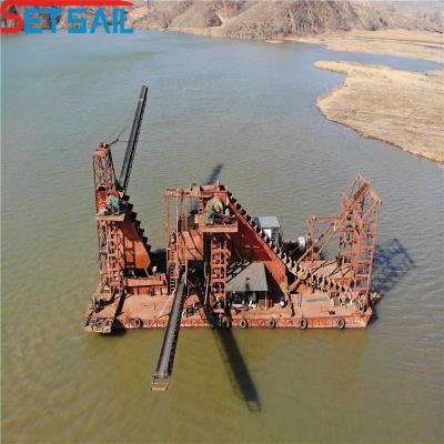 China Chain Bucket Sand Diamond Dredger Full Automatic for River Gold Prospecting Equipment for sale