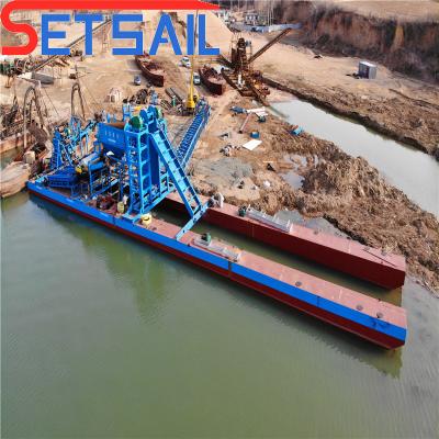 China QHSD-27 Electric Motor Drive Chain Bucket Sand Gold Dredger for Diamond at Affordable for sale