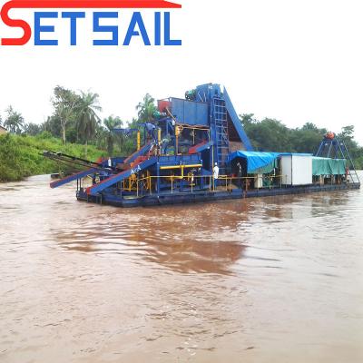 China US Cast Iron Cyclone Cyclone Type Chain Bucket River Gold Dredger with Diamond Centrifuge for sale