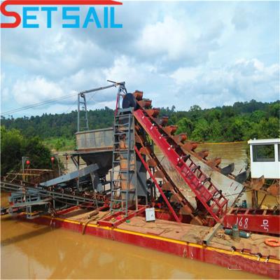 China Chain Bucket River Sand Gold Dredge Equipment for Diamond US Currency Customization for sale