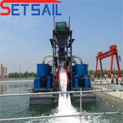 China 37kw-150kw Dredging Power Chain Bucket River Mining Gold Dredger with Agitation Chute for sale