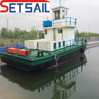 China Barco de trabajo de servicio con doble hélice motor diesel con elevador de grúa de cubierta de 1,5-5 t en venta