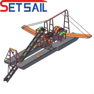 China 15m-30m Length Customization Water Wheel Sand Washing Machine for River Cleaning for sale