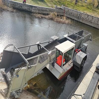 China Volledige vergoeding Waterweed-oogstmachine schroefvormige zeewier oogstboten voor het verwijderen van onkruid Te koop