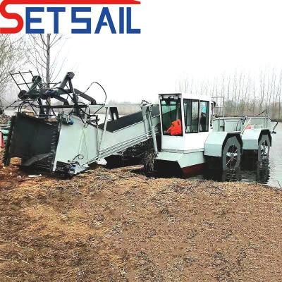 China Set Sail Full Hydraulic River Aquatic Plant Harvester for Cleaning Effectiveness for sale