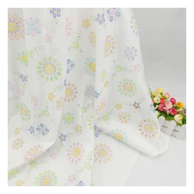 China Fashionable Breathable Top Tier Cotton Voile Floral Design Print Eyelet Fabric Embroidery Lace For Garment for sale