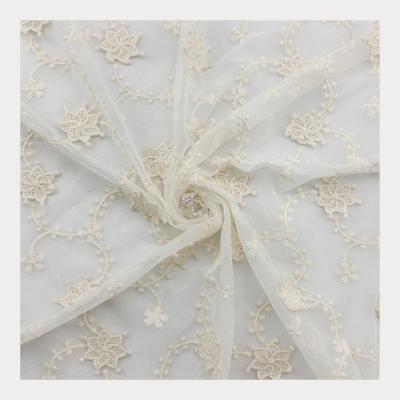 China Fashion Breathable Luxury Guipure Tulle Bridal 3d Flower Embroidery Fabric For Wedding for sale