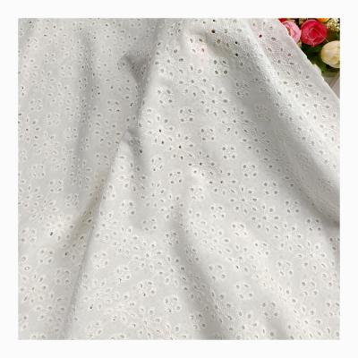 China 100% Cotton Embroidered Fabric Mesh Embroidered For Women Breathable Skirt Fabric for sale