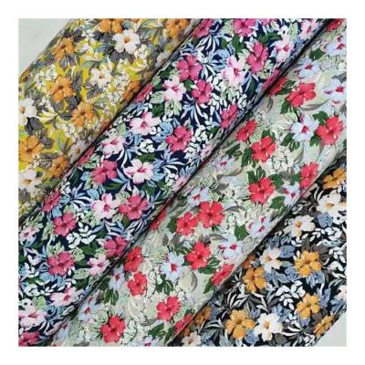 China Good Quality Beautiful DIMENSIONAL Stretch Printed Polyester Fabric Ready Goods For Garments for sale