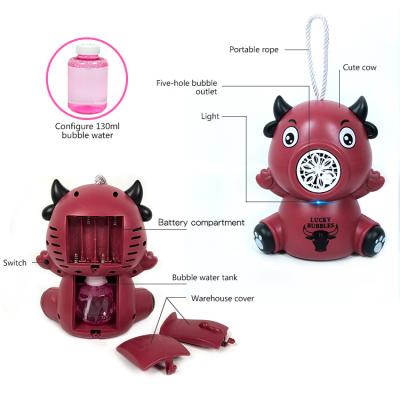 China Wholesale Plastic Outdoor Summer Automatic Deer Cattle Bubble Machine for Kids Toys with Light and Music, Bubble Game for Water Toys for sale