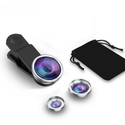 China 2020 portable wide angle phone lens for mobile phone camera 3 in 1 design phone lens for sale