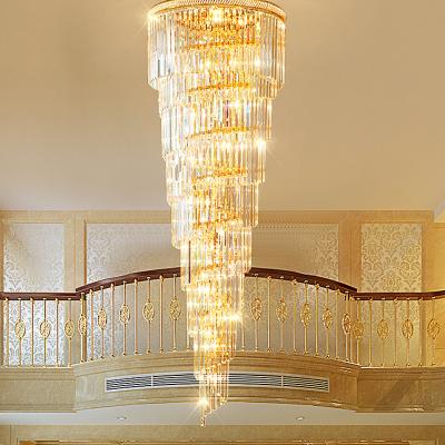 Κίνα Multi Layers Modern Crystal Chandelier Led Lamp Ac110V 220V Long Staircase Lighting Fixtures Hotel Lobby Plafonnier προς πώληση