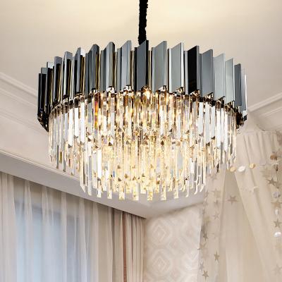 China Modern Led Chandelier For Living Room Dining Room Decoration Bedroom Round/Rectangle Kitchen Indoor Lighting Smoky Gray Lamp à venda