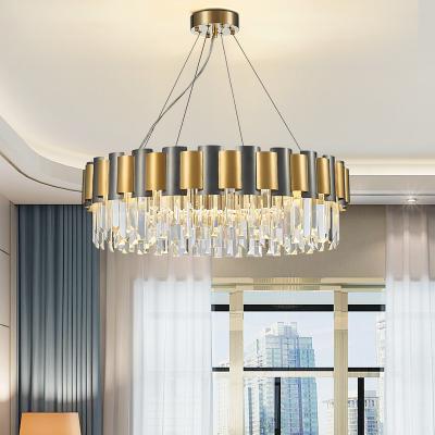 China Modern Gold Chandelier Lighting For Living Room Luxury Round Crystal Lamp Home Decoration Chain Led Cristal Light Fixtures à venda