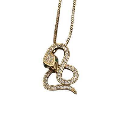 China Hyperbole Fashion Exaggeration Cobra Zircon Inlaid New Fashion Pendant Jewelry Necklace Women's Snake Gold Necklace Gift Accessories for sale