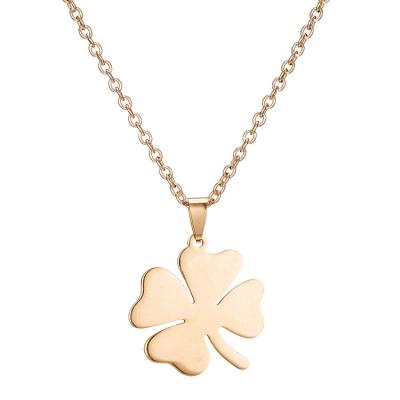 China Simple and atmospheric cute stainless steel clover necklace for sale