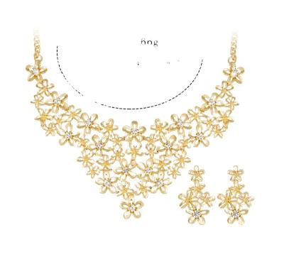 China New Personality Statement Necklace Sets Style Personality Exaggerated Temperament Necklace Four Piece Fashion Wedding Party Jewelry Set for sale