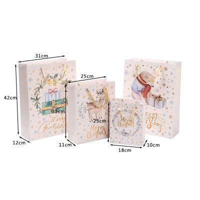 China Boutique Cute Animal Xmas Printing Recyclable Series Customized Portable Paper Bag for sale