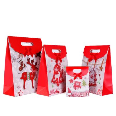 China Recyclable Kraft Paper Christmas Gift Kraft Biodegradable Custimized Paper Bags for sale