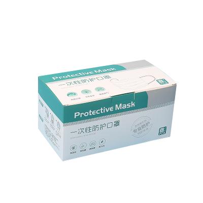 China Disposable Face Mask Recyclable Healthy Particle Box Paper Box New 3 Layers Face Mask Box for sale