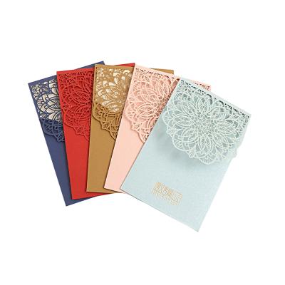 China China Hot Sale Luxury Custom White Cardboard Hollow Printing Wedding Invitation Card for sale