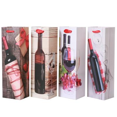 China factory standard recyclable custom lucury bottle paper handbag for wine for sale