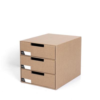 China Brown Office Stationery Recyclable Kraft Paperboard Folder Storage Box Office and School Storage Box China Manufacturer for sale