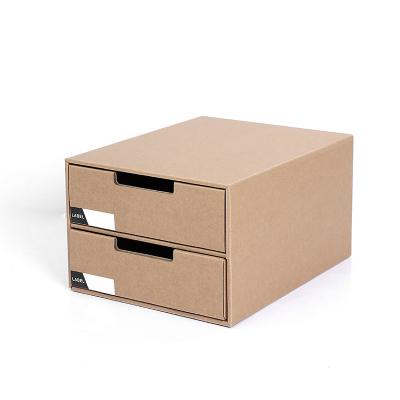 China Brown Office Stationery Recyclable Kraft Paperboard Folder Storage Box Office and School Storage Box China Manufacturer for sale