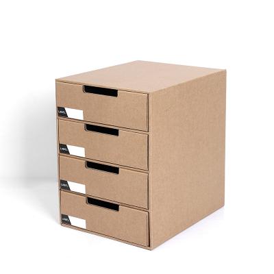 China Office Wholesale Recyclable China Customs Folder Kraft Paper Storage Drawer Box Multilayer Packaging for sale